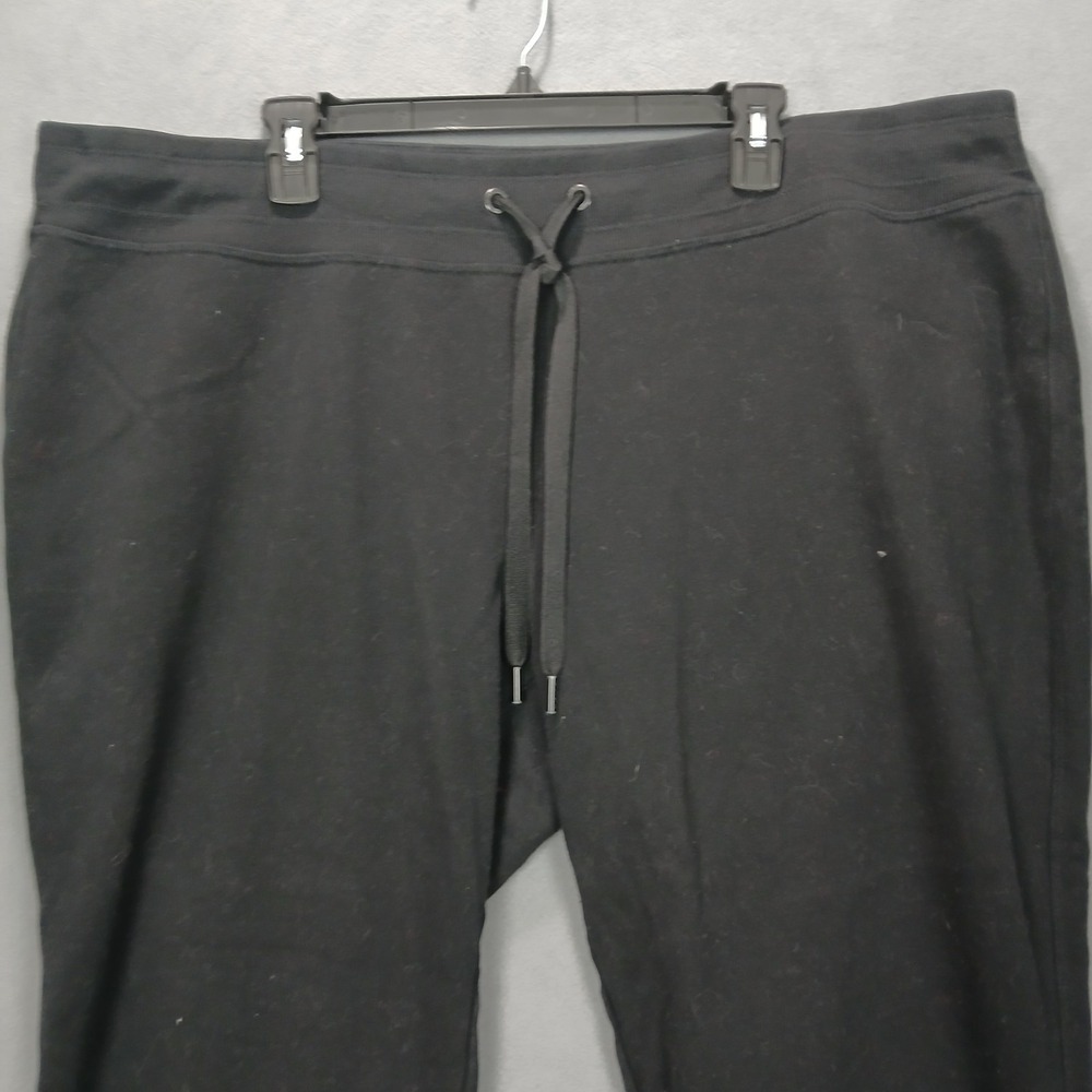 Calvin Klein Performance Sweatpants Women 3X Black Logo Fleece Lined Tapered Leg - Picture 3 of 7